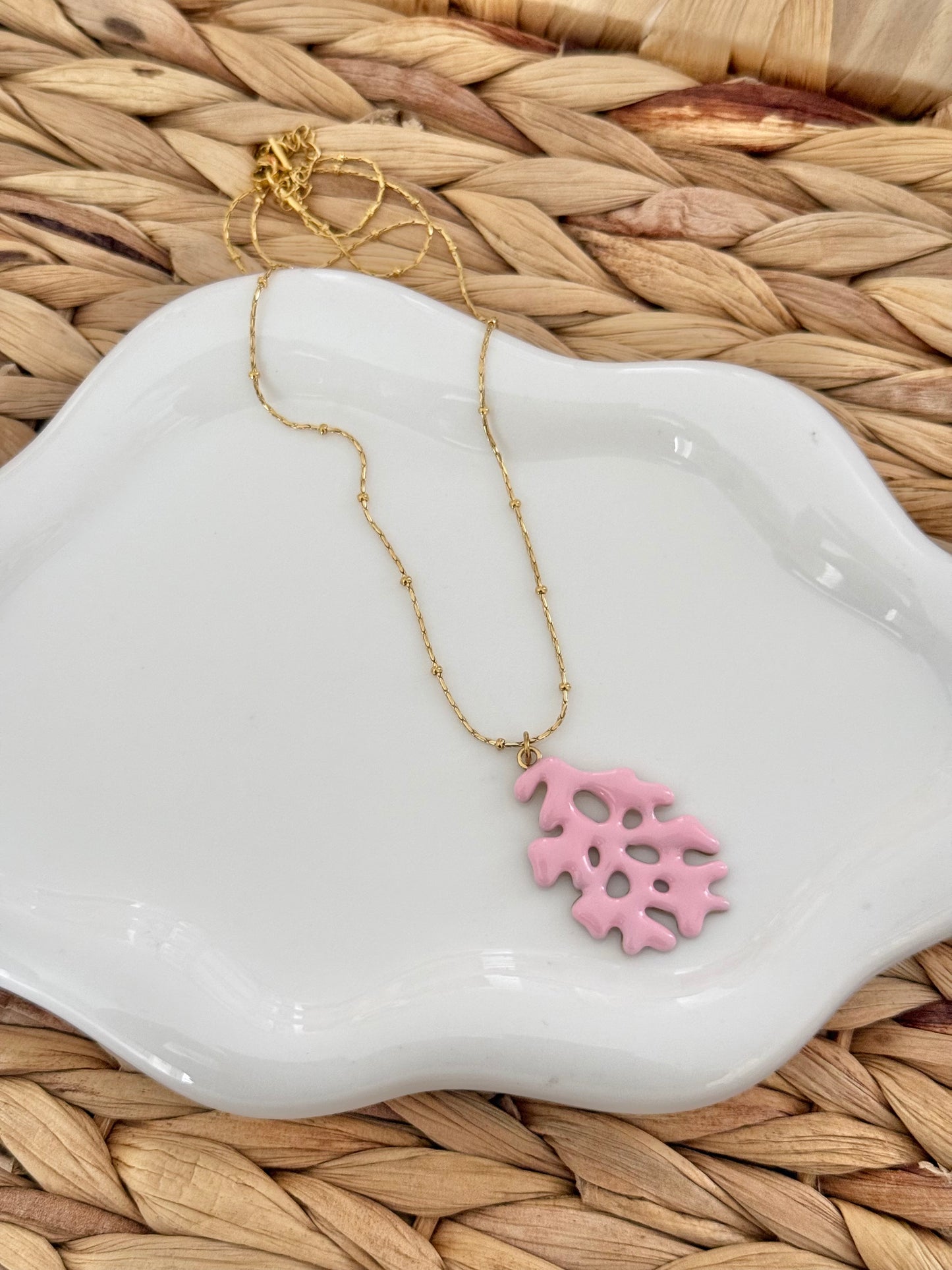 Pink coral necklace