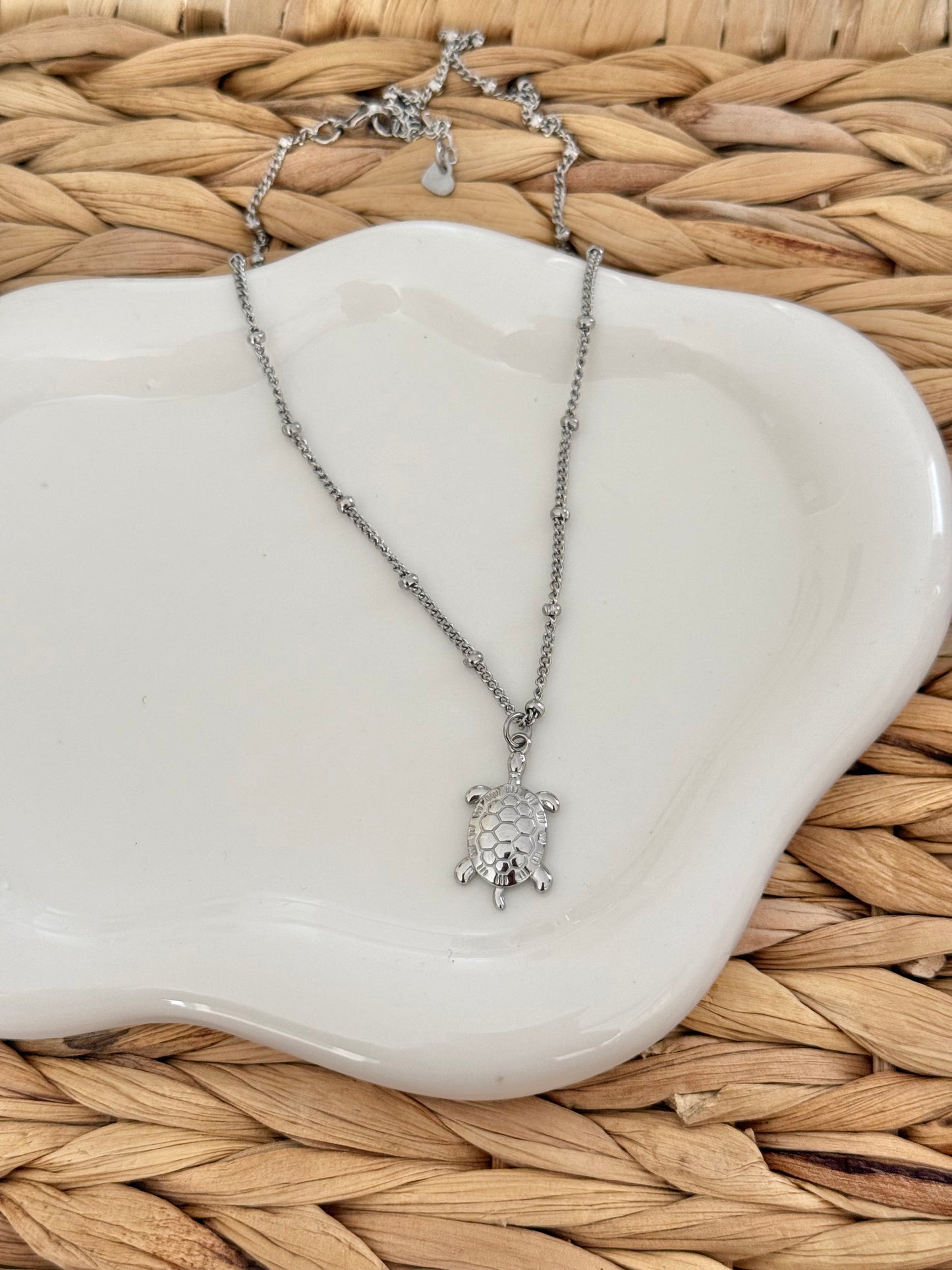 Turtle silver necklace