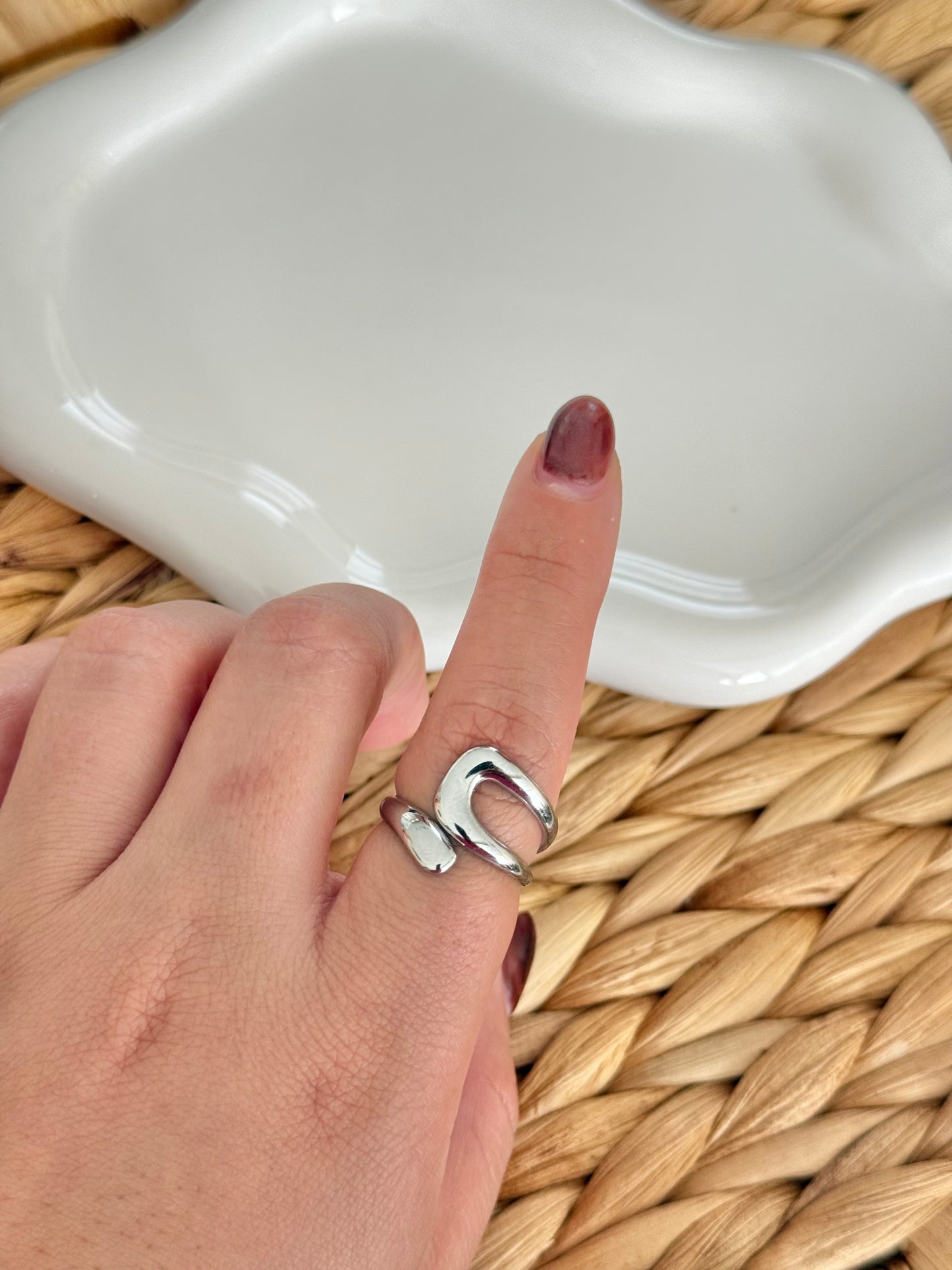 Line silver ring