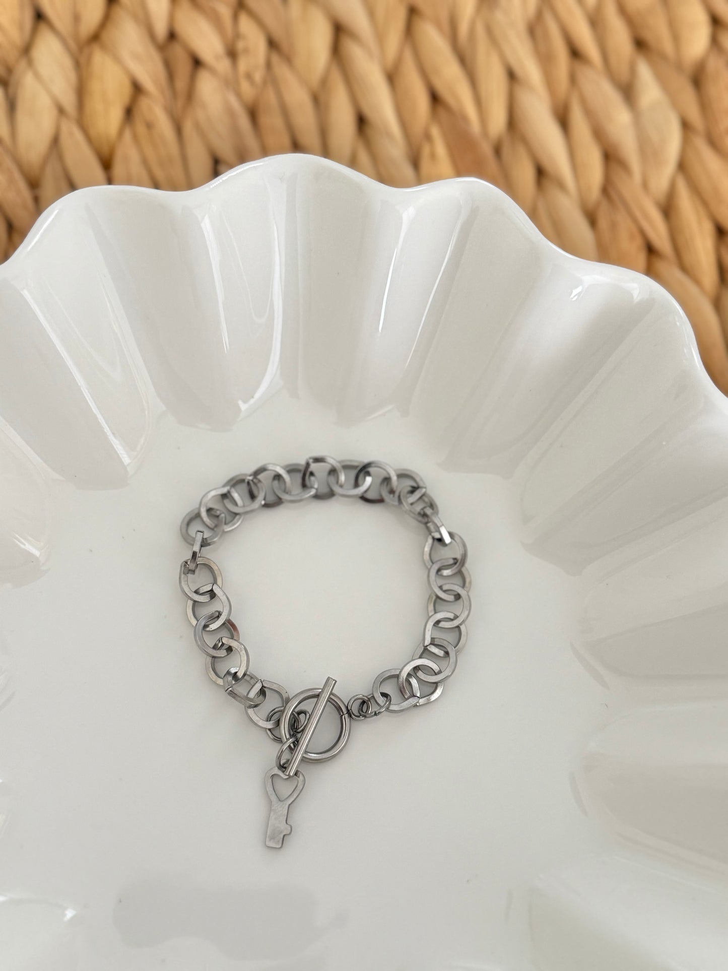 Key heart silver