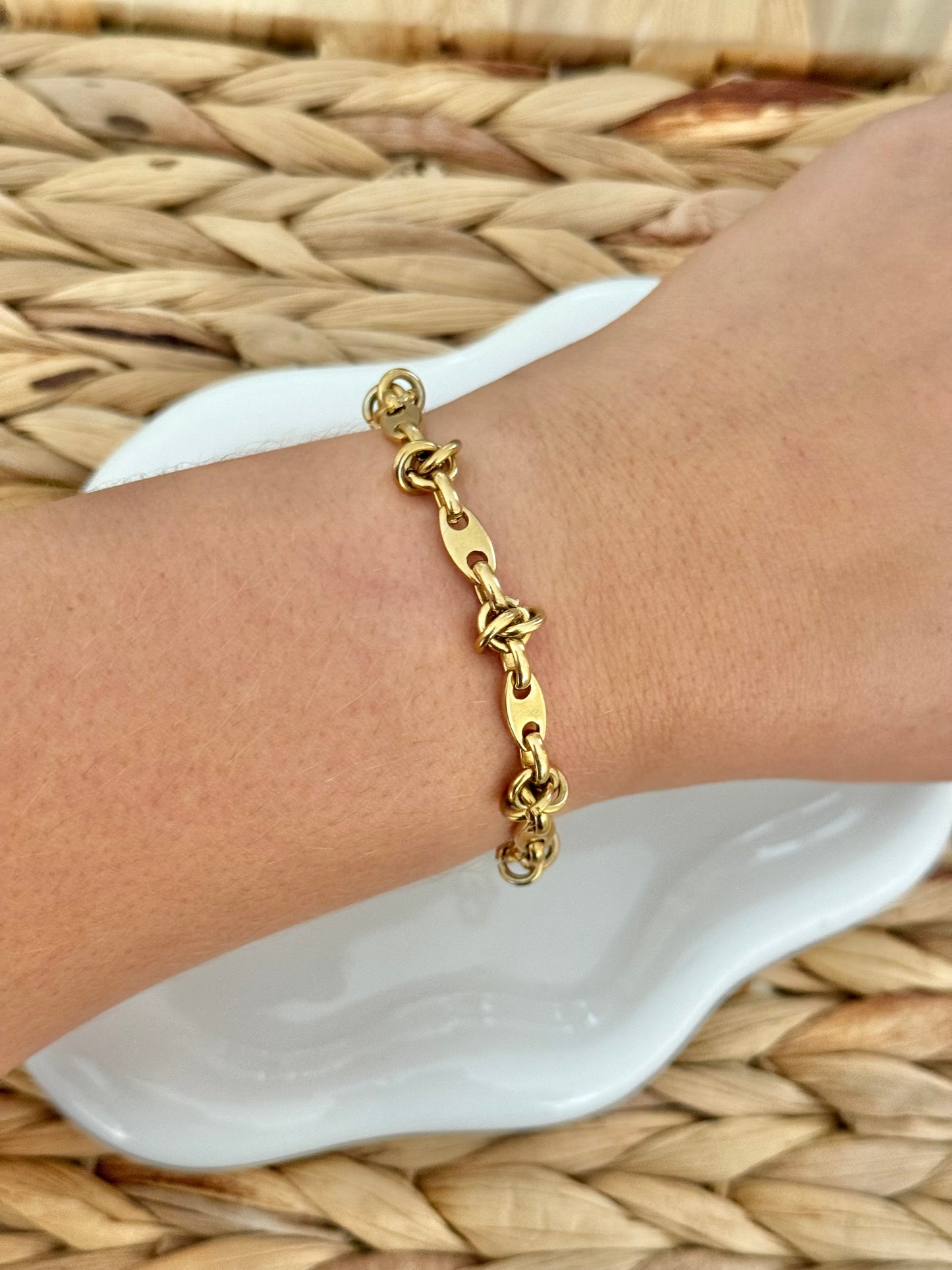 Coffee bean knot bracelet