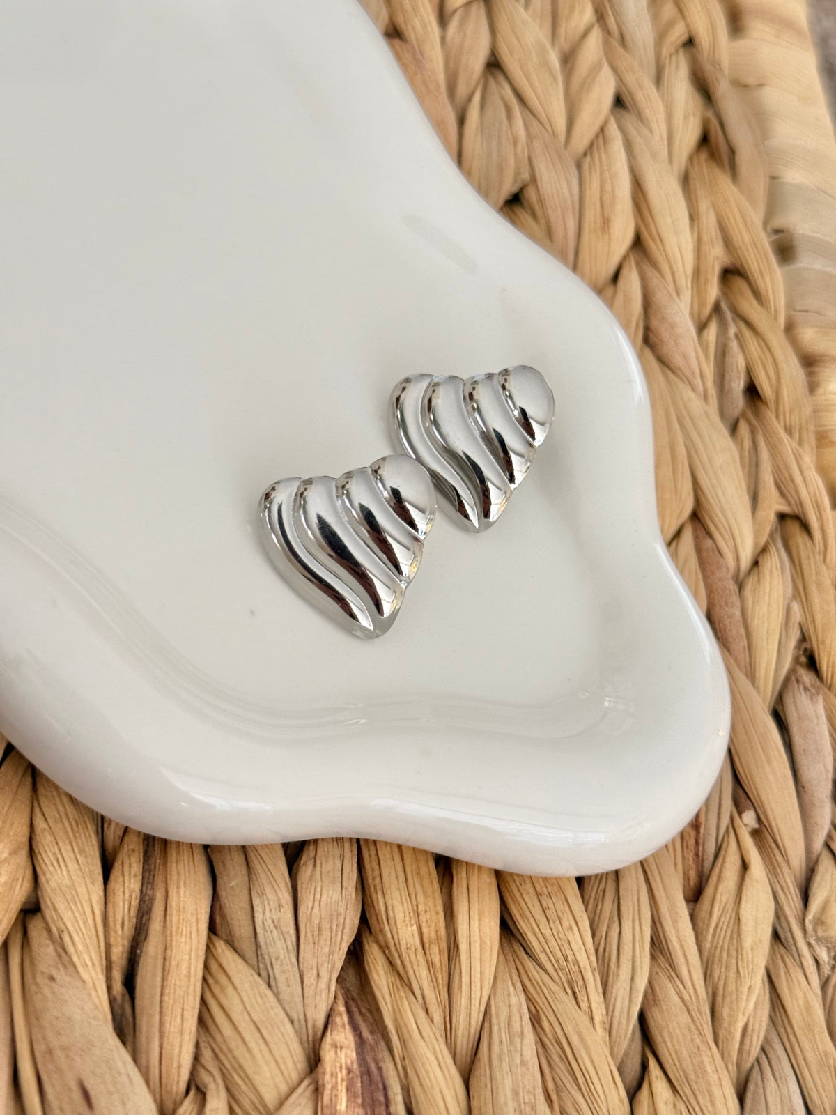 Embossed heart stud
