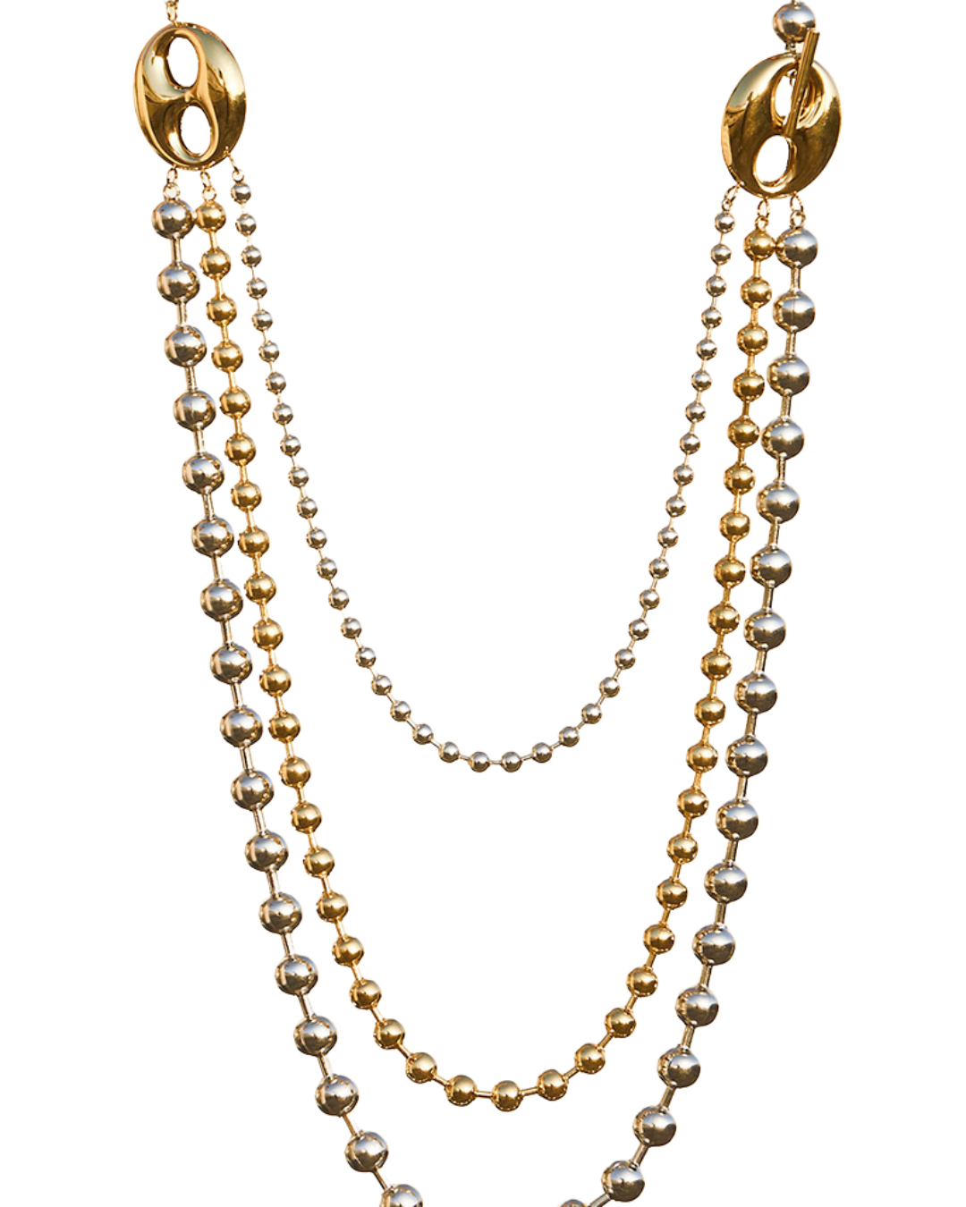Triple ball drop necklace