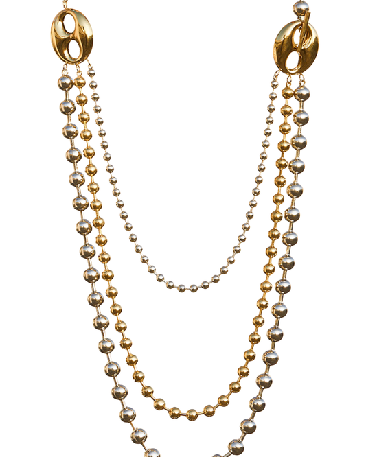 Triple ball drop necklace
