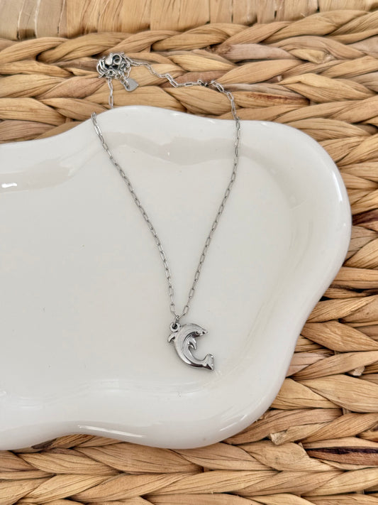 Dolphins silver necklace