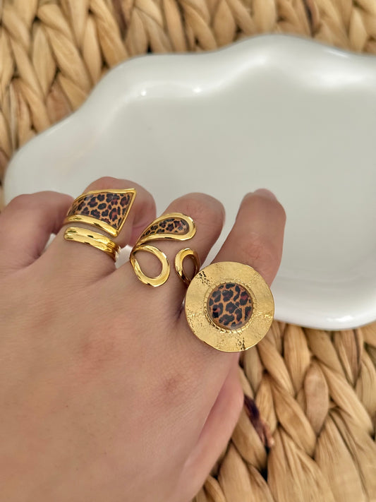 Animal print rings