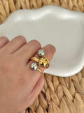 Triple ball double tone ring