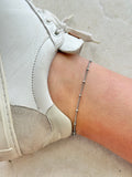 Ball chain silver anklet