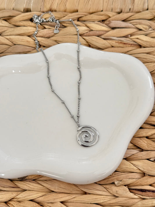 Snail silver necklace