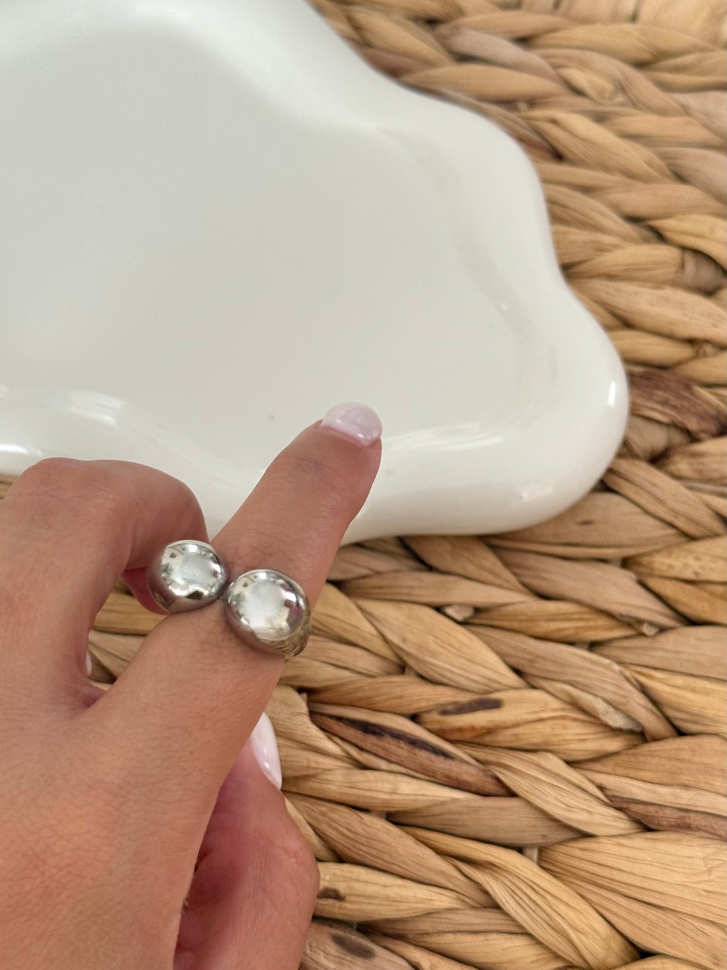 Bubbles silver ring