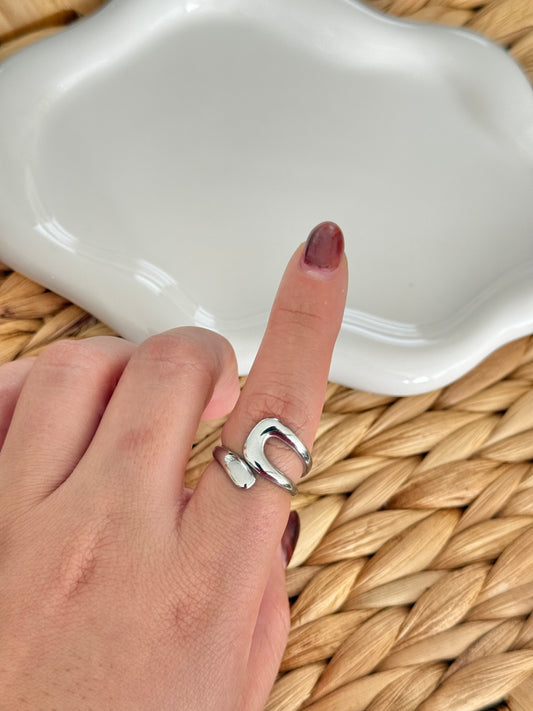 Line silver ring