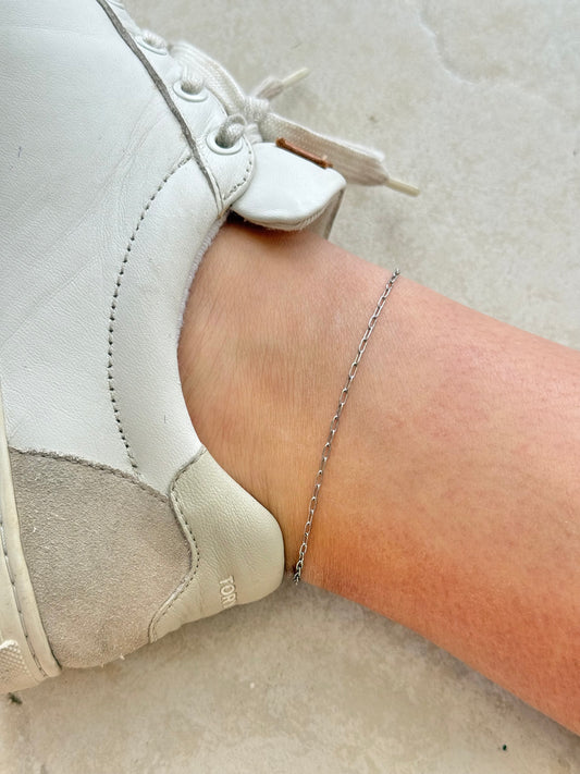 Paper silver anklet