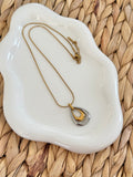 Drop double tone necklace