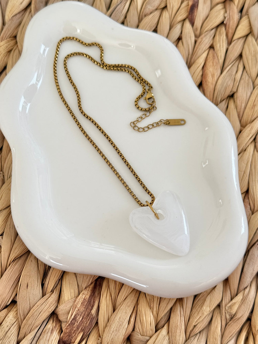 Quartz heart necklace