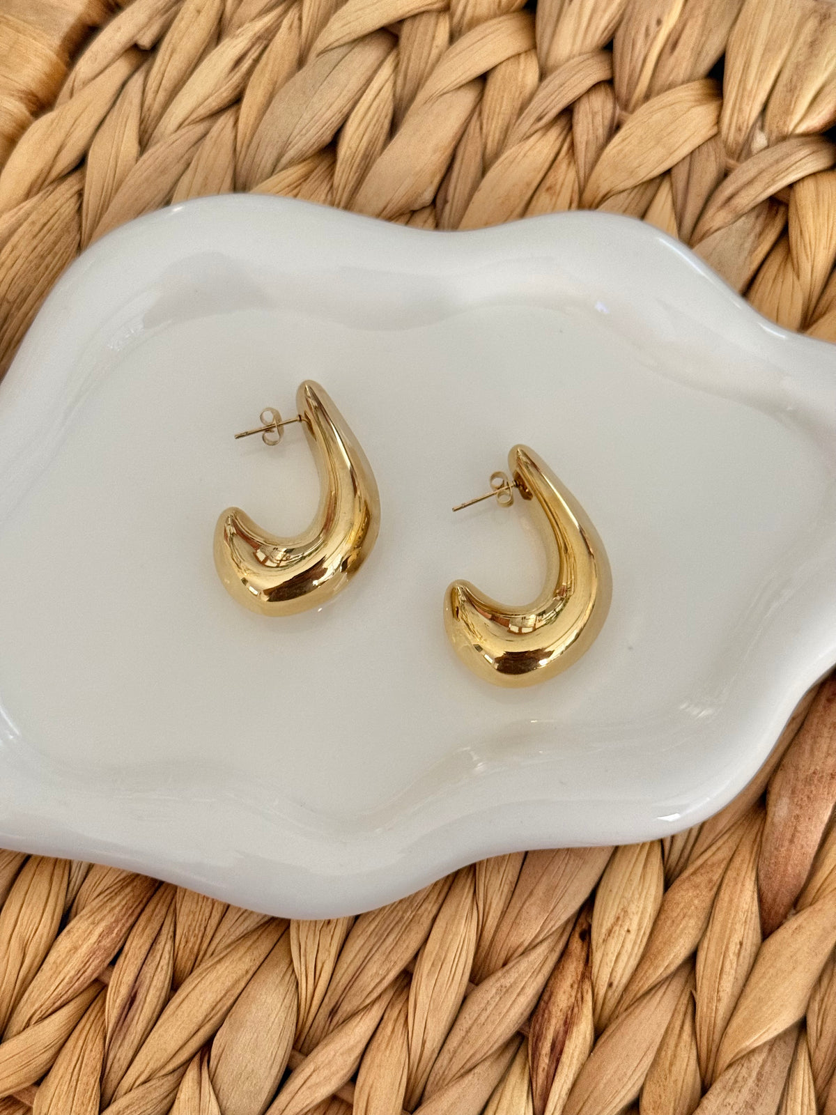 Chunk golden earrings