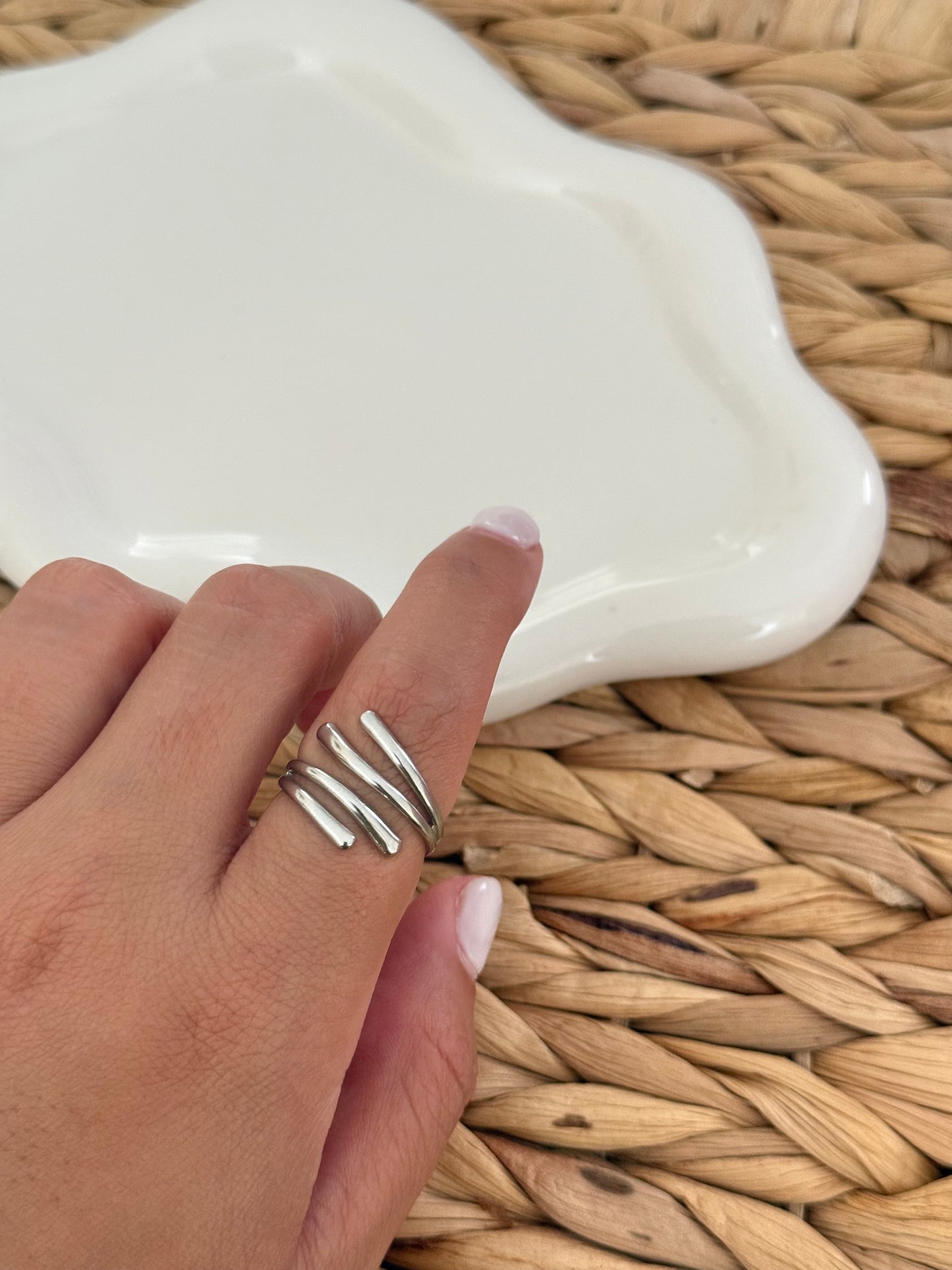 Flare silver ring