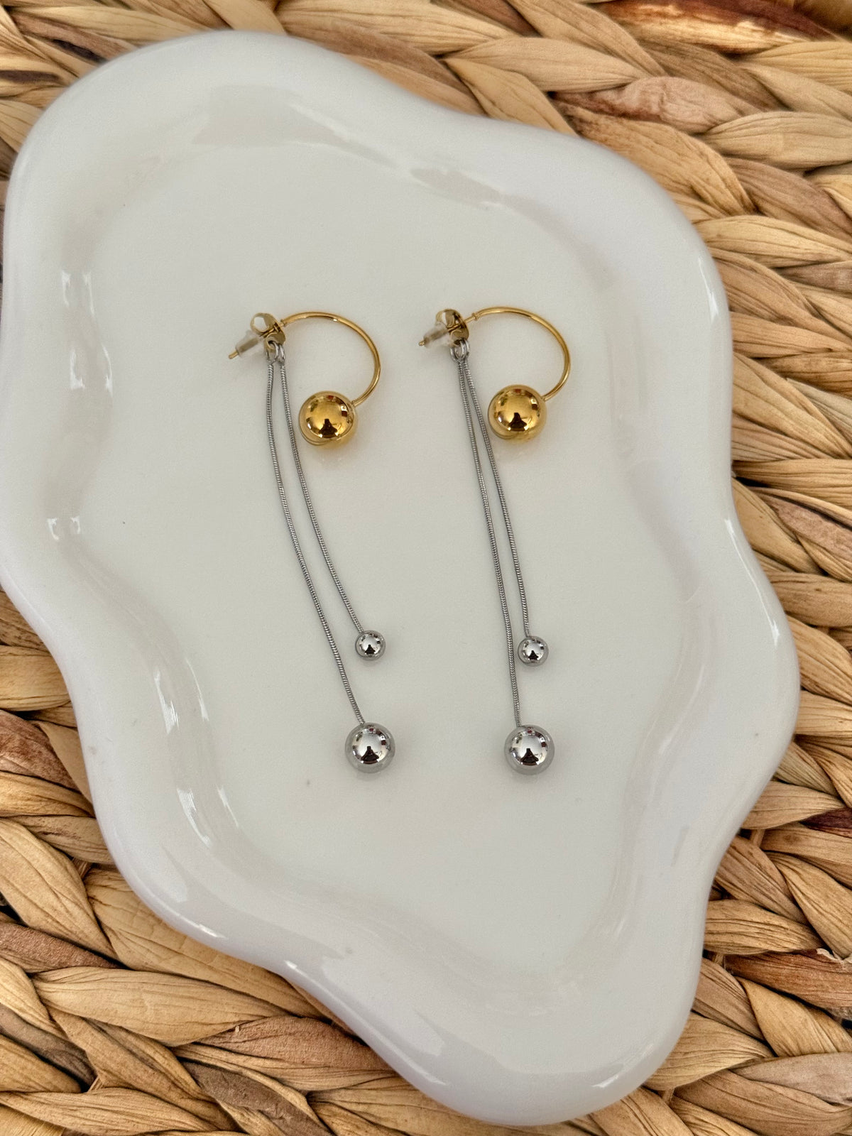 Ali double tone earrings