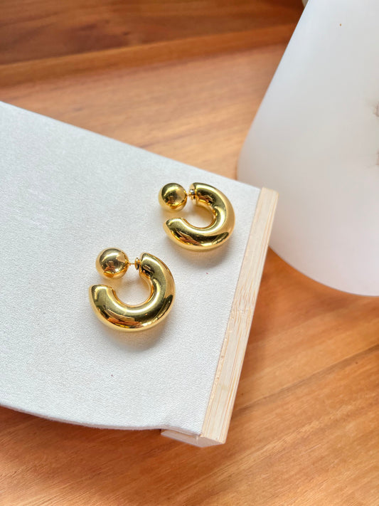 Chunky gold ball earrings