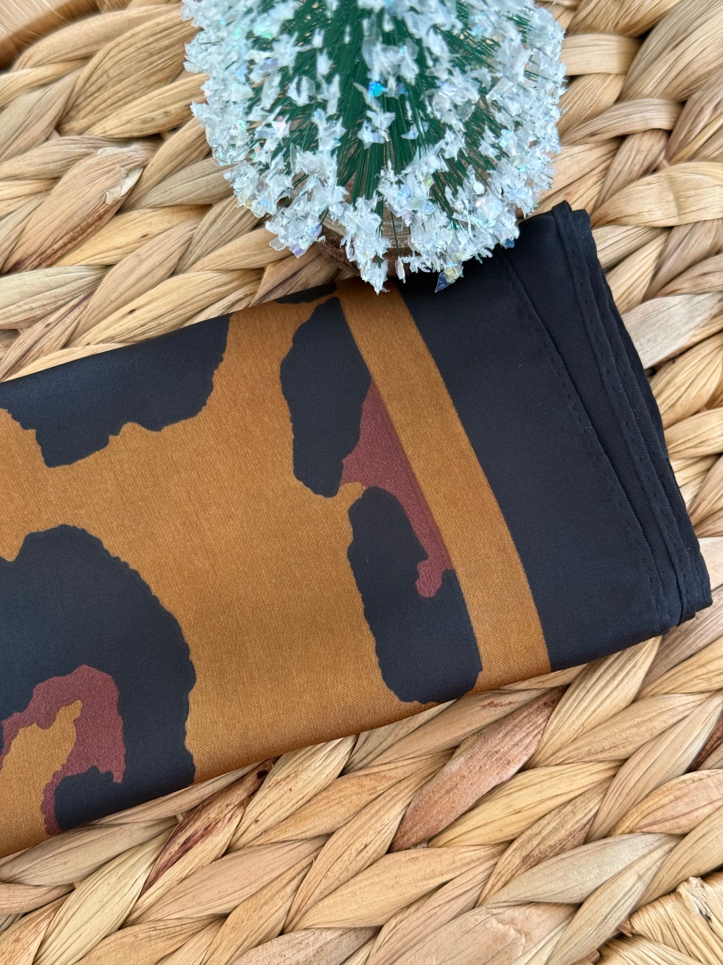 Animal print brown handkerchief