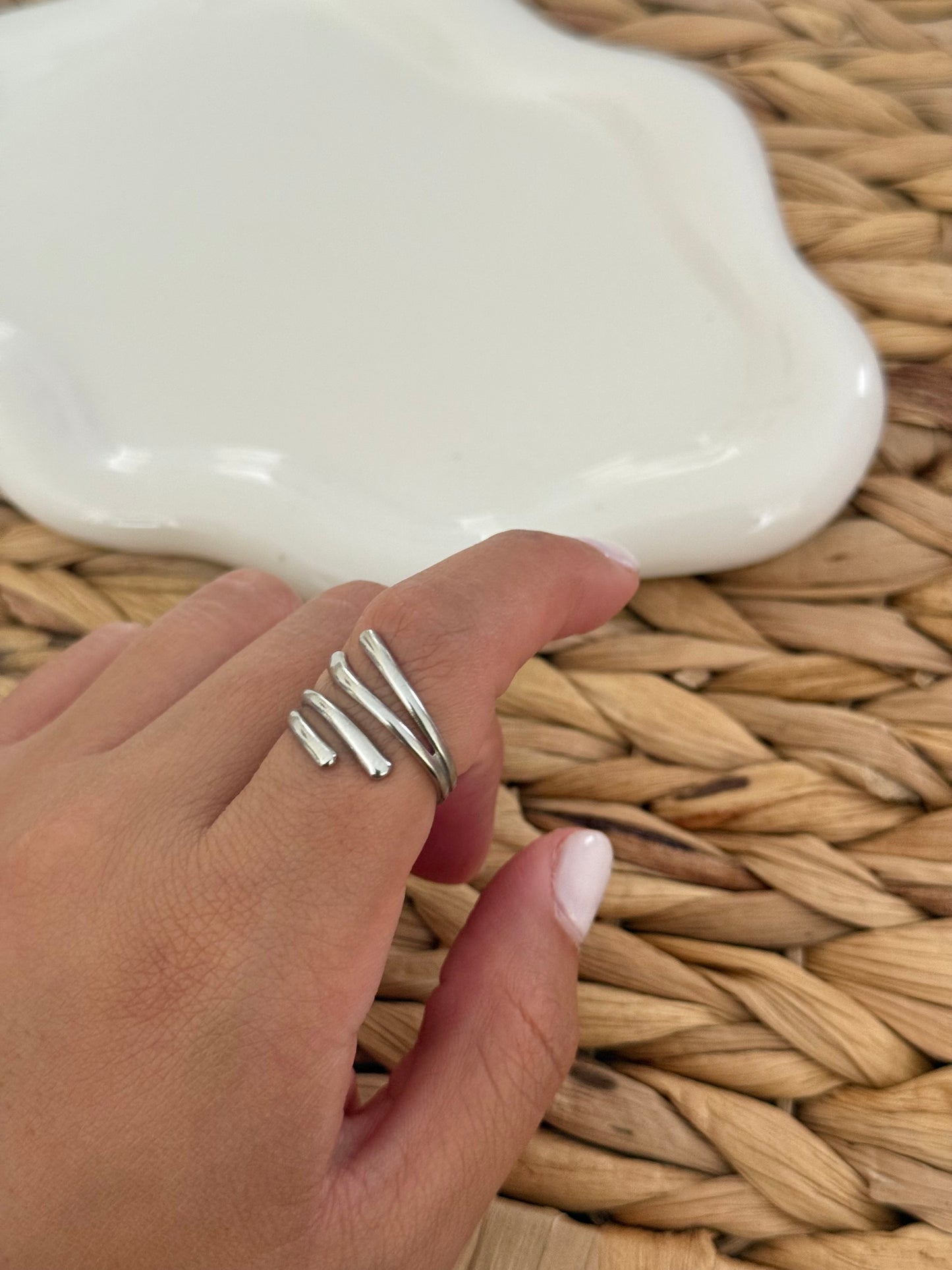 Flare silver ring