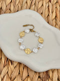 Circles pearl golden bracelet