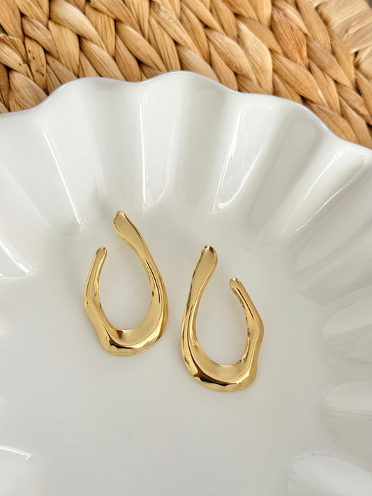 Golden C earrings