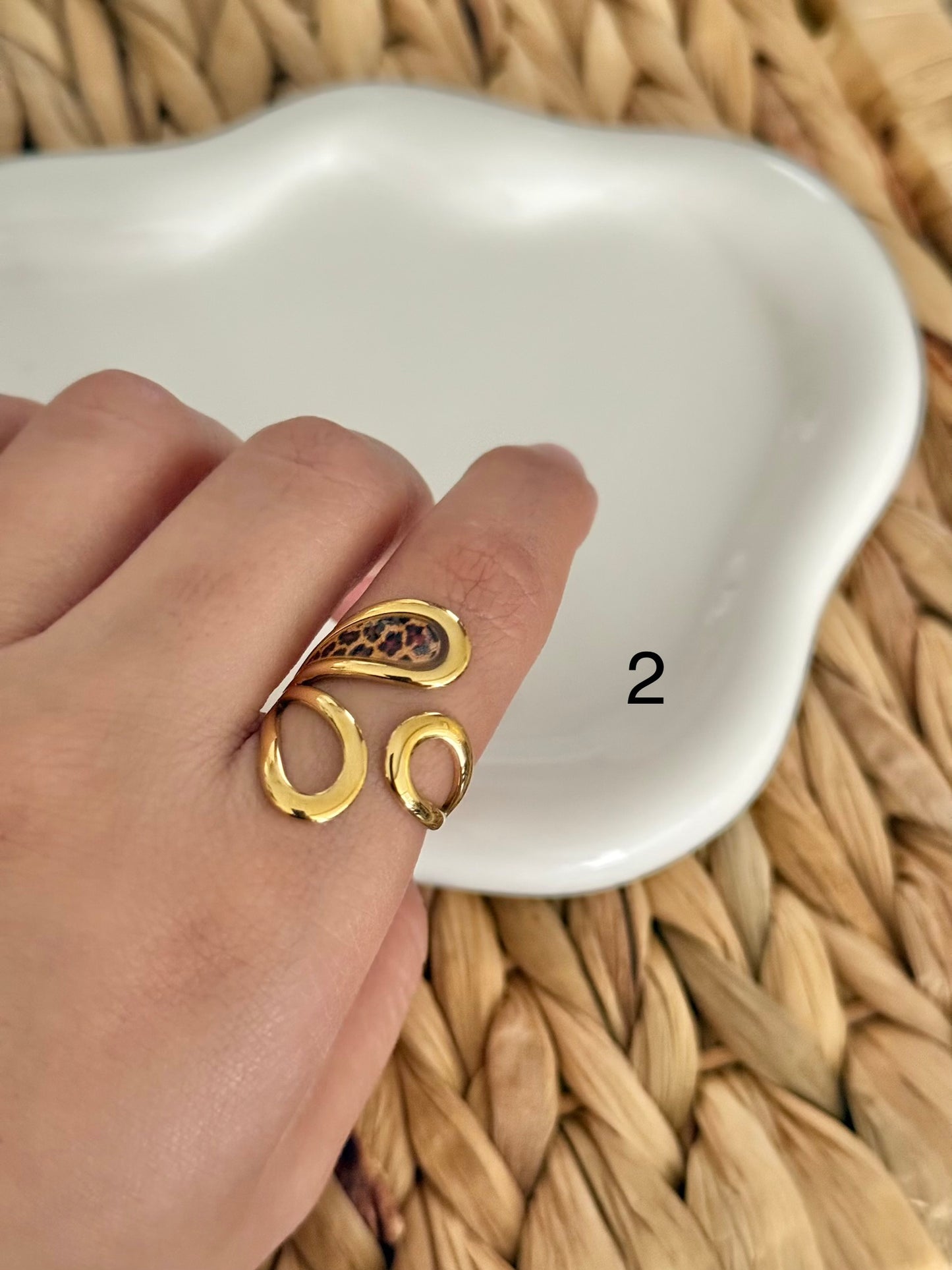 Animal print rings