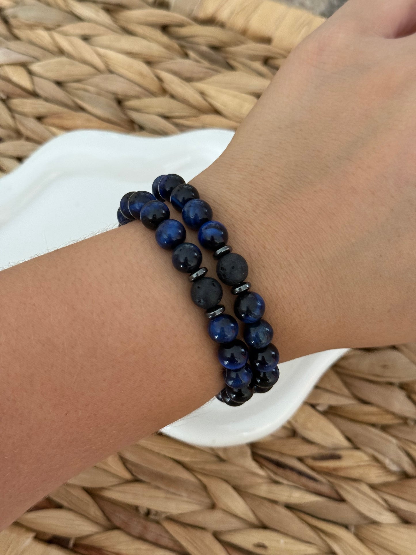 Ojo de tigre azul bracelet