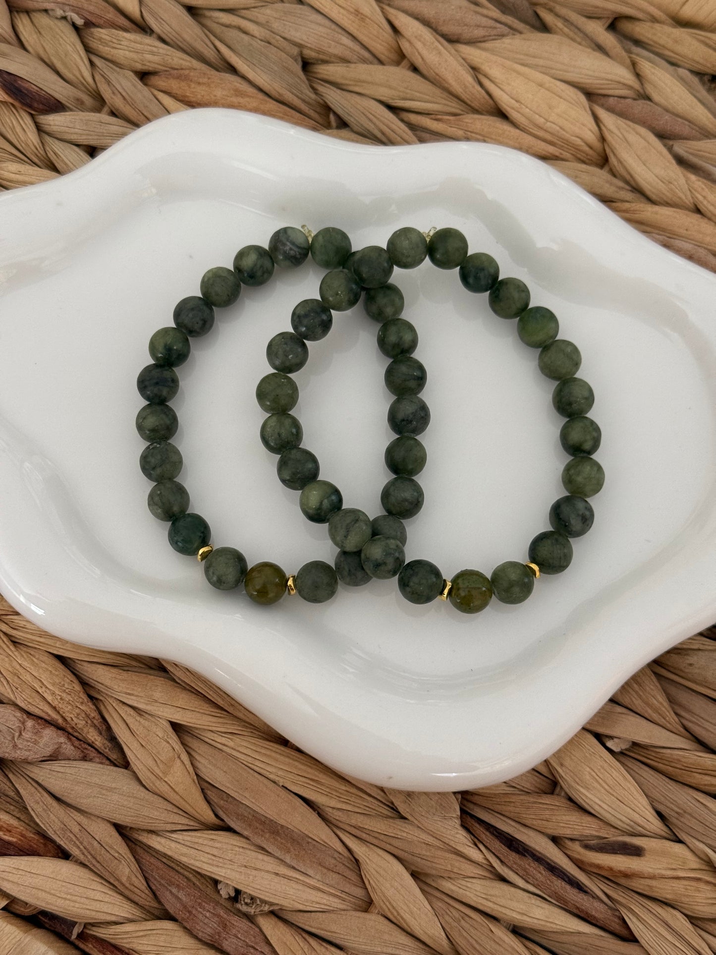 Green jasper bracelets