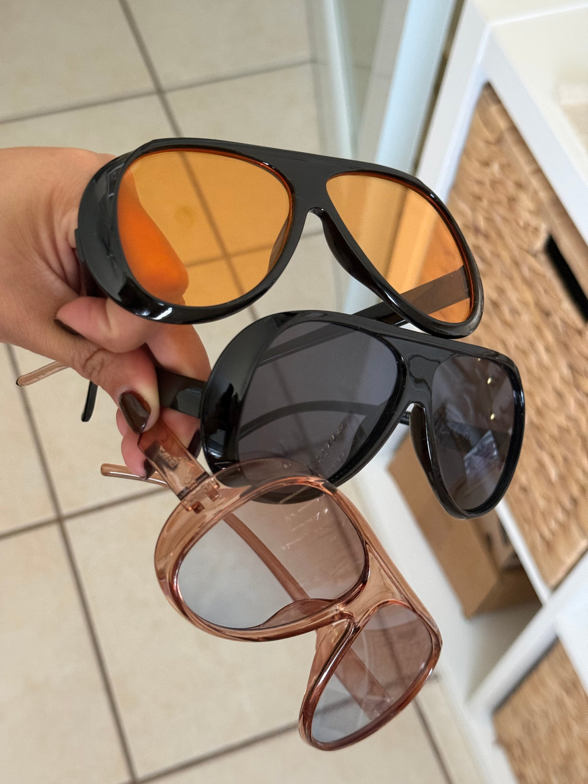 Sunglasses light brown/blue
