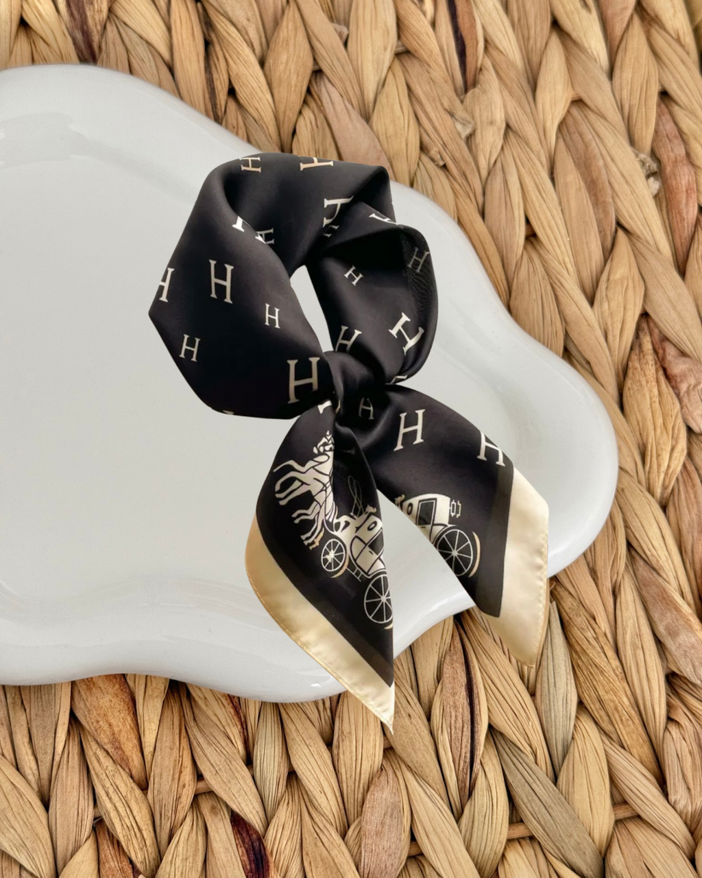 Hermes black handkerchief