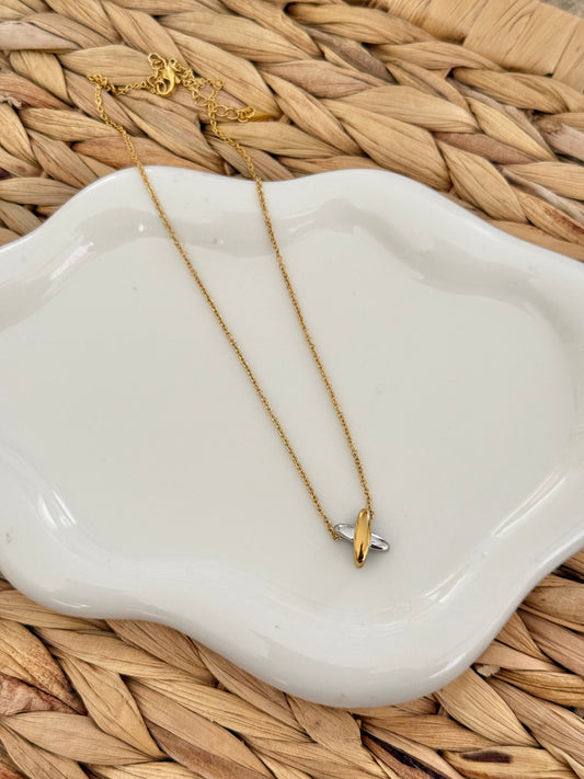 X double tone necklace