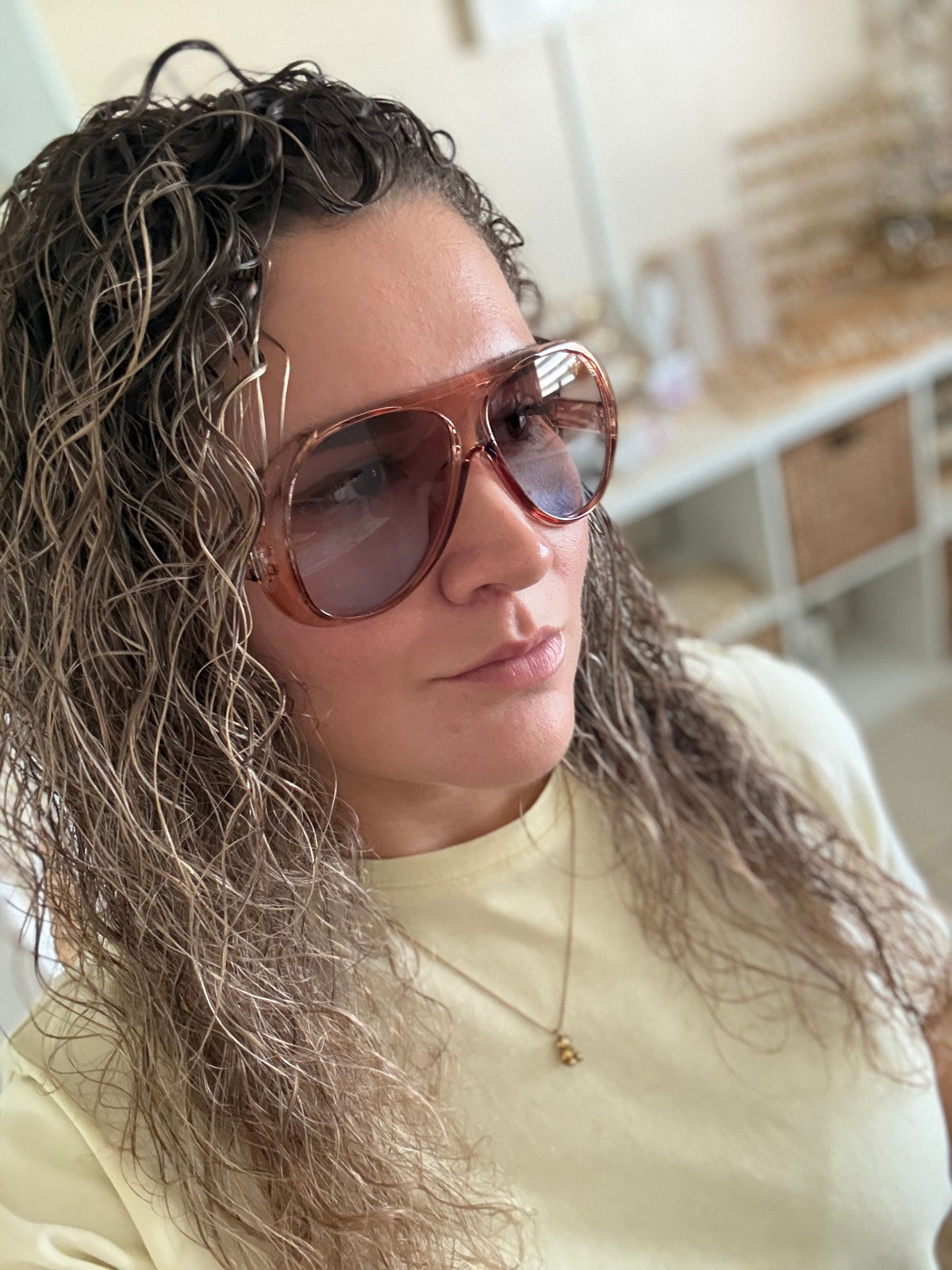 Sunglasses light brown/blue