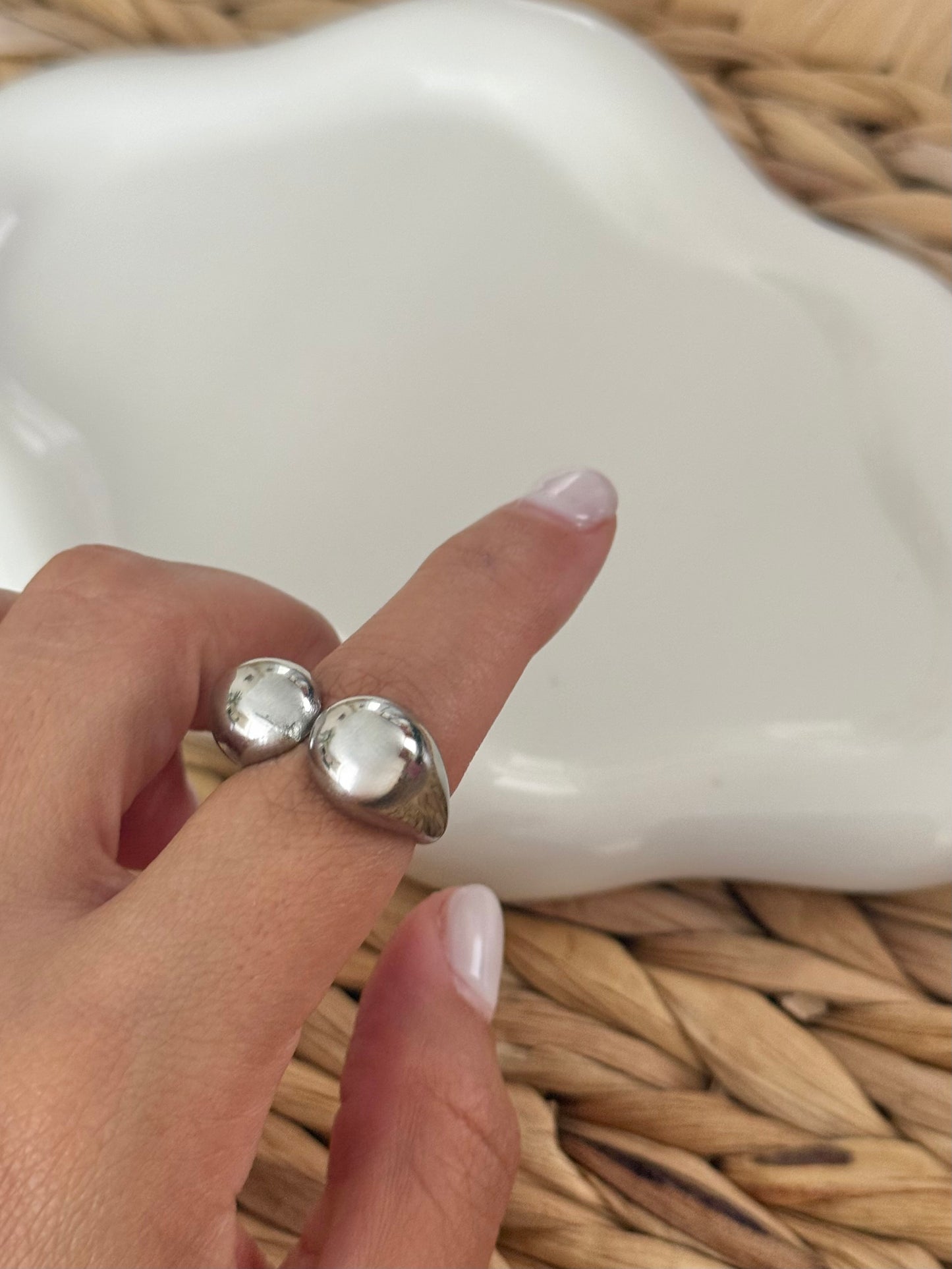 Bubbles silver ring