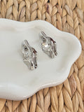 Crashing silver earrings