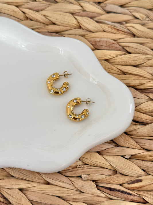 Dots clear earrings