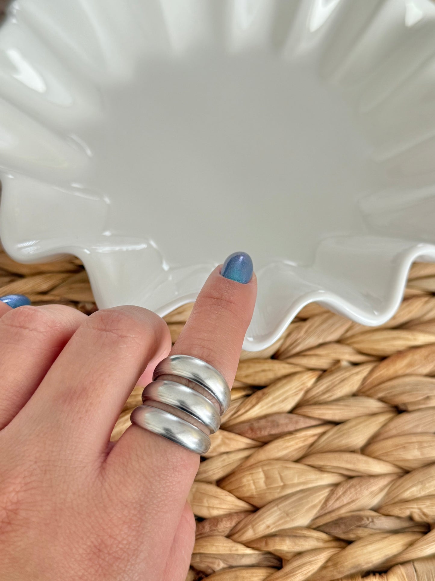 Silver dome ring