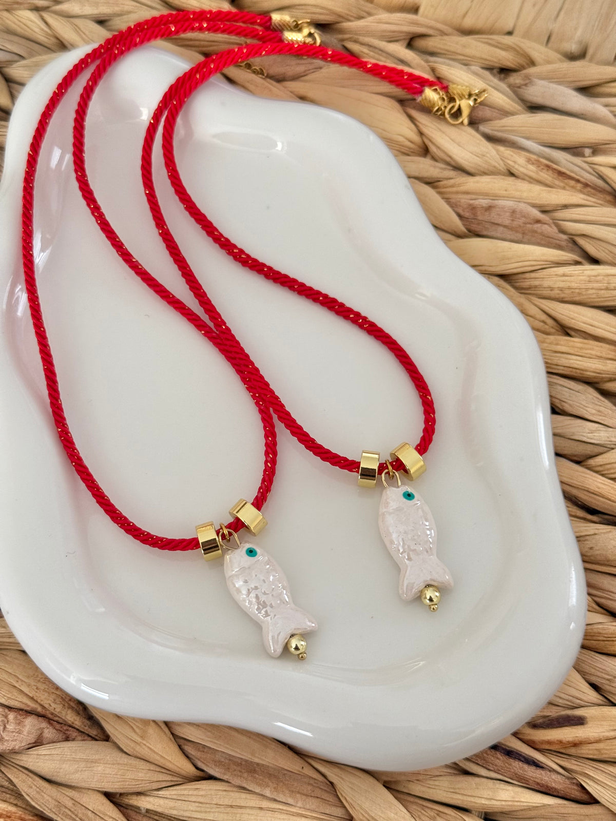 Ceramic fish necklace