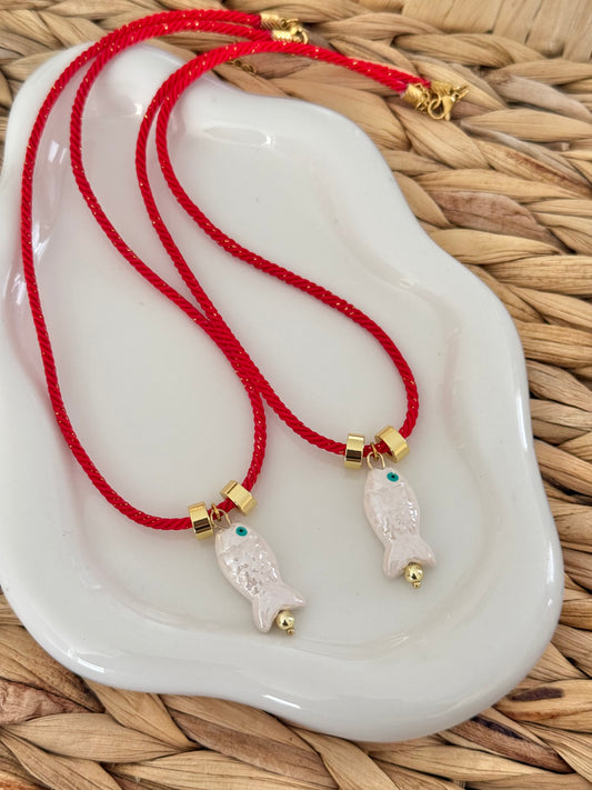 Ceramic fish necklace