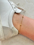 Ball chain gold anklet