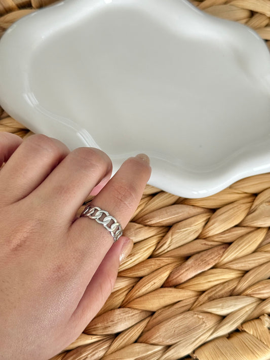 Cuban silver ring