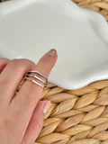 Triple line silver ring