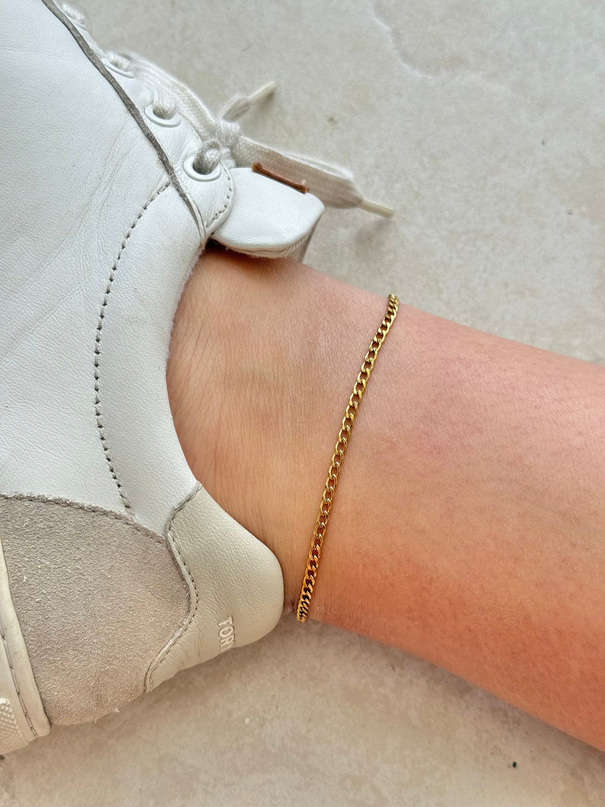 Cuban gold anklet