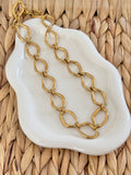 Chunky ovals gold necklace